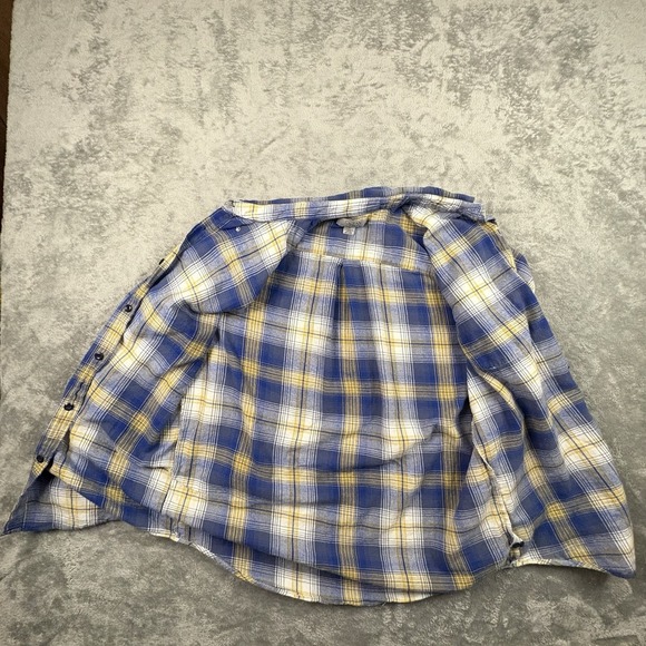 Ocean & Coast Men's L Flannel Plaid Cotton LS Button Up Shirt SEE DESCRIPTION - Picture 6 of 14